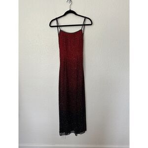 Chic Gradient Maxi Dress in Red and Black